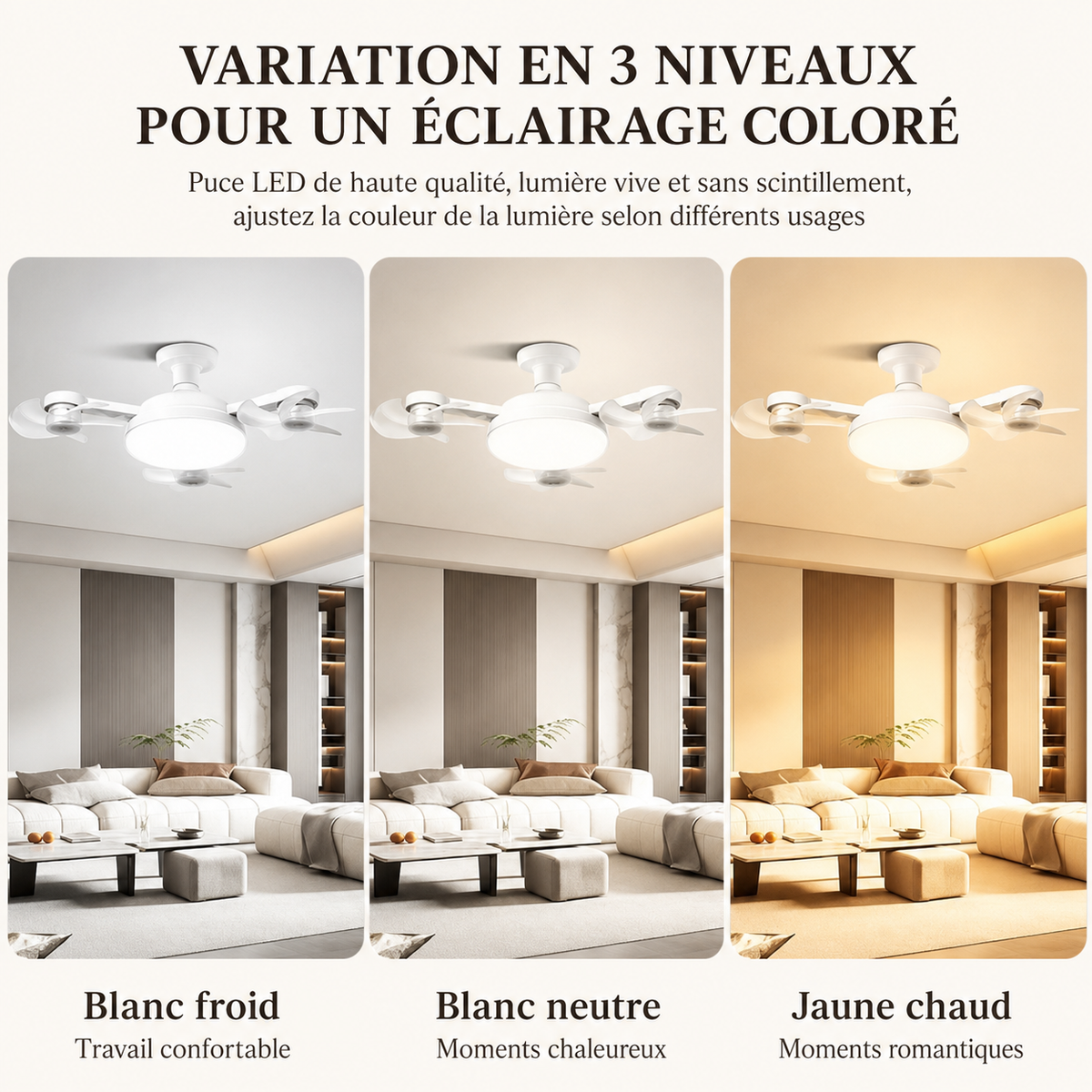 Ventilateur LED 3-en-1